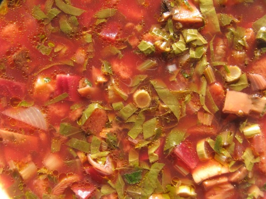 Rdestowiec jako dodatek do zupy weganskiej - blog Marii Bucardi